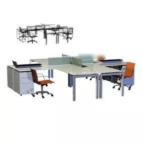 Furniture Table And Chair 3d model