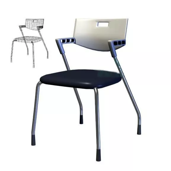 Simple Plastic Office Chair 3d model Simple Plastic Office Chair 3d model