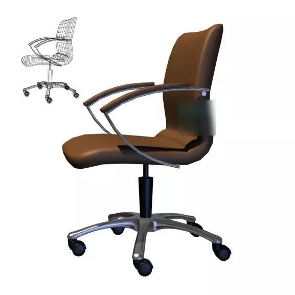 Office Wheel Chair Low Back 3d model Office Wheel Chair Low Back 3d model