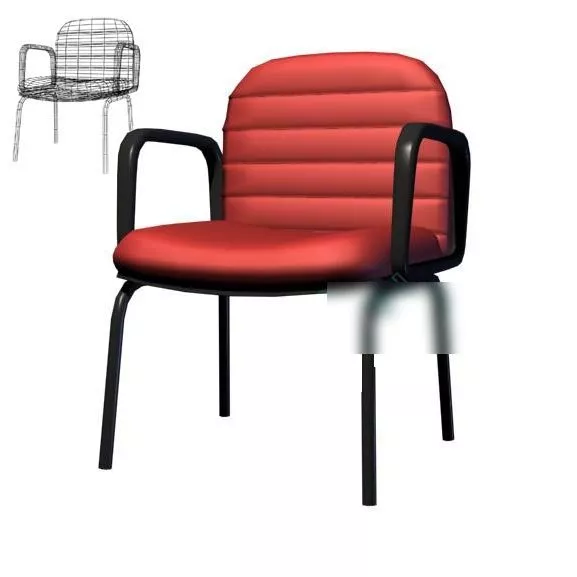 Square Seat Upholstered 3d model