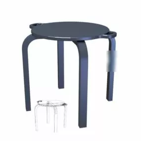Grey Paint Stool 3d model