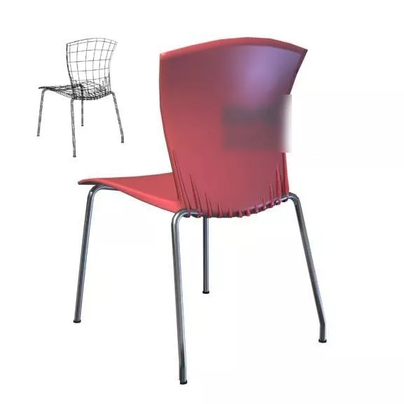 Red Office Chair Simple Style 3d model Red Office Chair Simple Style 3d model