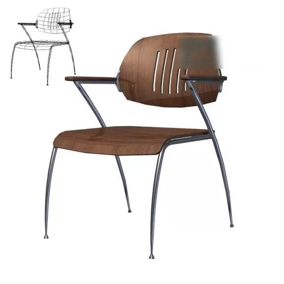 Low Back Brown Office Chair 3d model Low Back Brown Office Chair 3d model