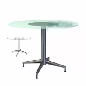 Glass Conference Table Round Shaped 3d model