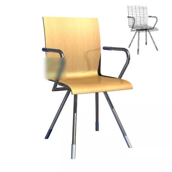 Modern Office Chair Yellow Color With Arm 3d model Modern Office Chair Yellow Color With Arm 3d model