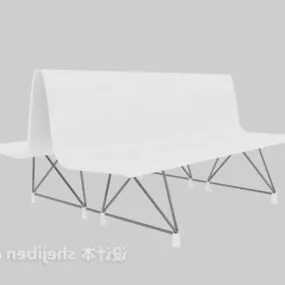 White Bench Chair 3d model