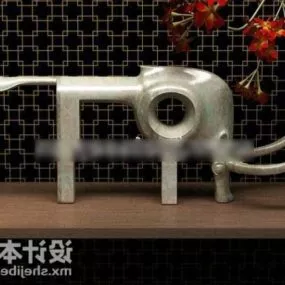 Elephant Sculpture Tableware Decorative 3d model