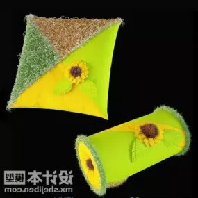 Green Realistic Cushion 3d model