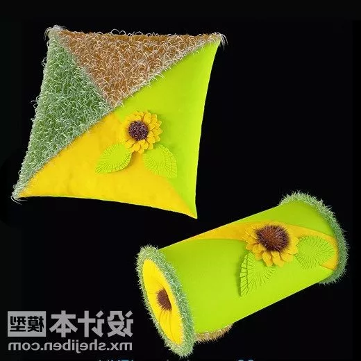 Green Realistic Cushion 3d model Green Realistic Cushion 3d model
