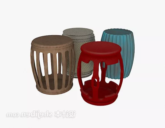 Colorful Stool Wooden Material 3d model Colorful Stool Wooden Material 3d model