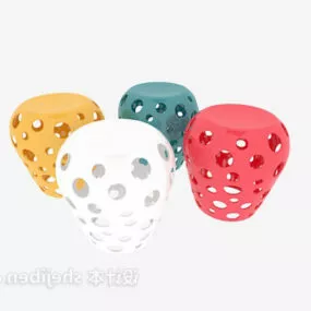 Modern Plastic Stool 3d model