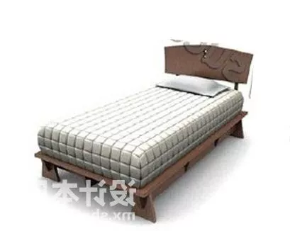 Crib Bed With Cabinet Combination 3d model