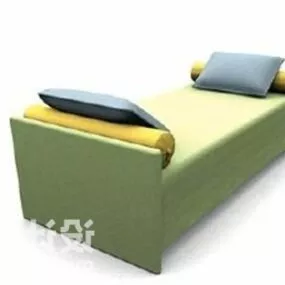 Green Upholstery Single Bed 3d model