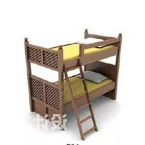 Wood Bunkbed 3d model