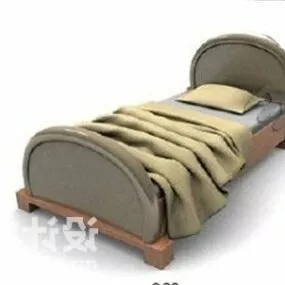 Vintage Single Bed 3d model