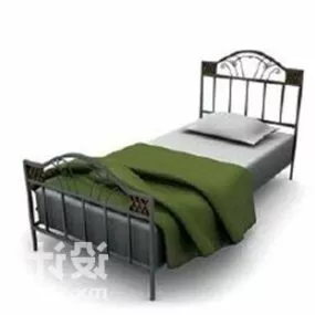 Steel Single Bed 3d model