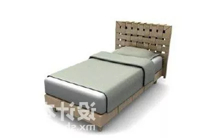 Bed Round Shape Full Set 3d model