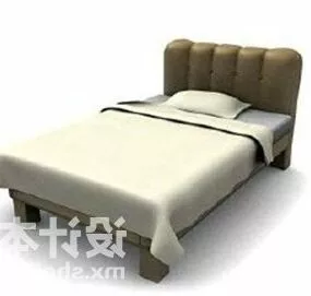 Upholstered Single Bed 3d model