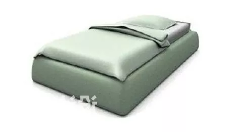 Bunked Bed With Curtain 3d model