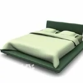 Upholstery Green Bed Modern Furniture 3d model