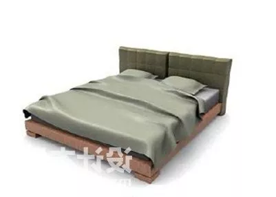 Platform Upholstery Double Bed 3d model