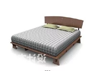 Double Bed With Nightstand Blanket 3d model