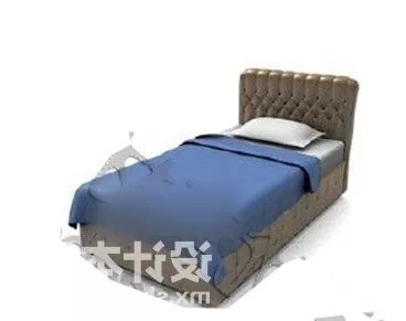 Upholstered Double Bed Calligaris 3d model