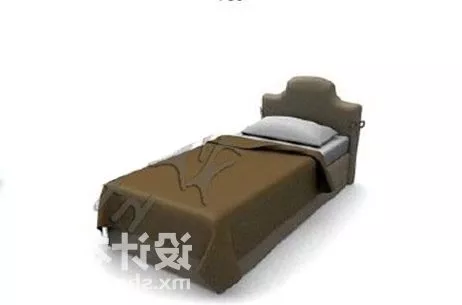 Bed Furniture With Bedside Table 3d model