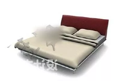 White Bed With Top Cabinet 3d model
