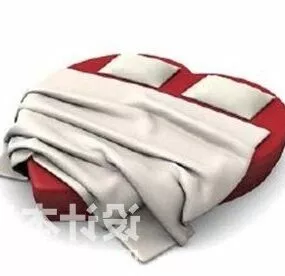 Heart Bed Modern Furniture 3d model