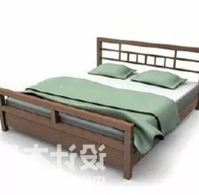 Modern Style Double Bed Furniture 3d model