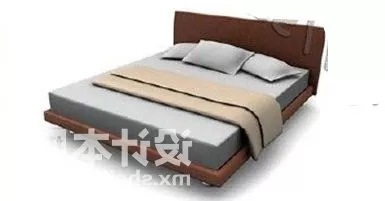 Upholstered Platform Bed 3d model