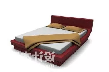 Upholstery Bed Set 3d model