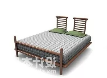 Platform Upholstery Double Bed 3d model