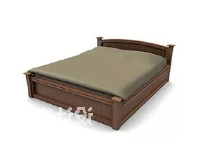 Modern Platform Bed Mdf Wood 3d model