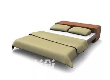 Bed Upholstery Grey Fabric 3d model