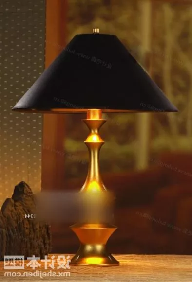 Antique Golden Table Lamp Furniture 3d model Antique Golden Table Lamp Furniture 3d model