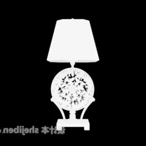 White Carved Table Lamp 3d model