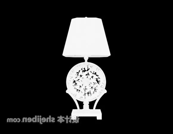 White Carved Table Lamp 3d model White Carved Table Lamp 3d model