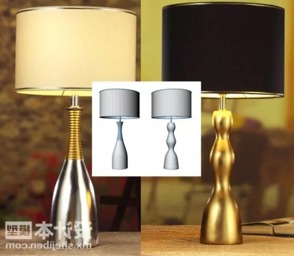Cylinder Table Lamp Iron Bottle Base 3d model Cylinder Table Lamp Iron Bottle Base 3d model
