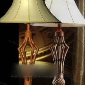 Antique Table Lamp Rattan Base 3d model