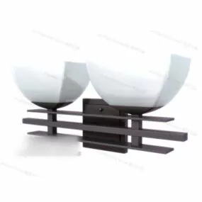 White Shade Ceiling Lamp V1 3d model