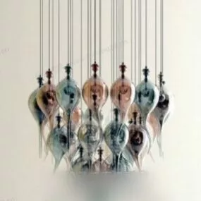 Wire Style Ceiling Lamp 3d model