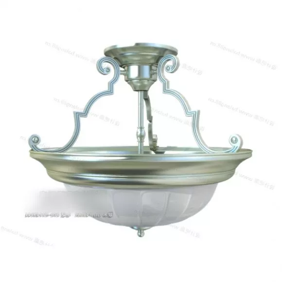 Brass Ceiling Lamp Retro Style 3d model Brass Ceiling Lamp Retro Style 3d model