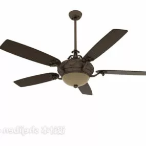 Antique Ceiling Fan With Lamp 3d model