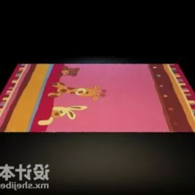 Kid Cartoon Pattern Carpet 3d model