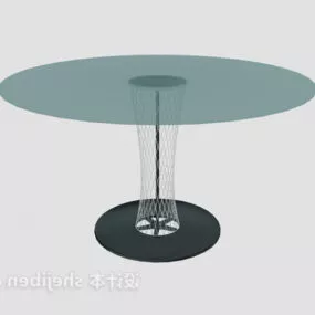 Round Coffee Table Glass Finish 3d model