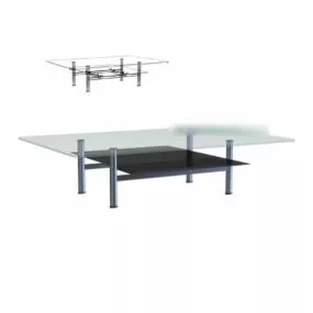 Low Glass Coffee Table 3d model