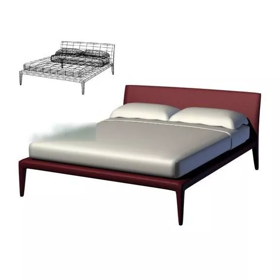 Simple Double Bed V1 3d model Simple Double Bed V1 3d model