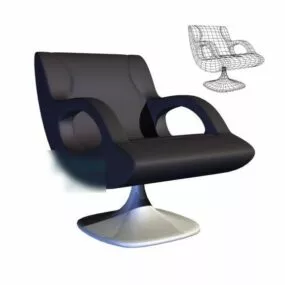 Office Chair Black Leather Finish 3d model